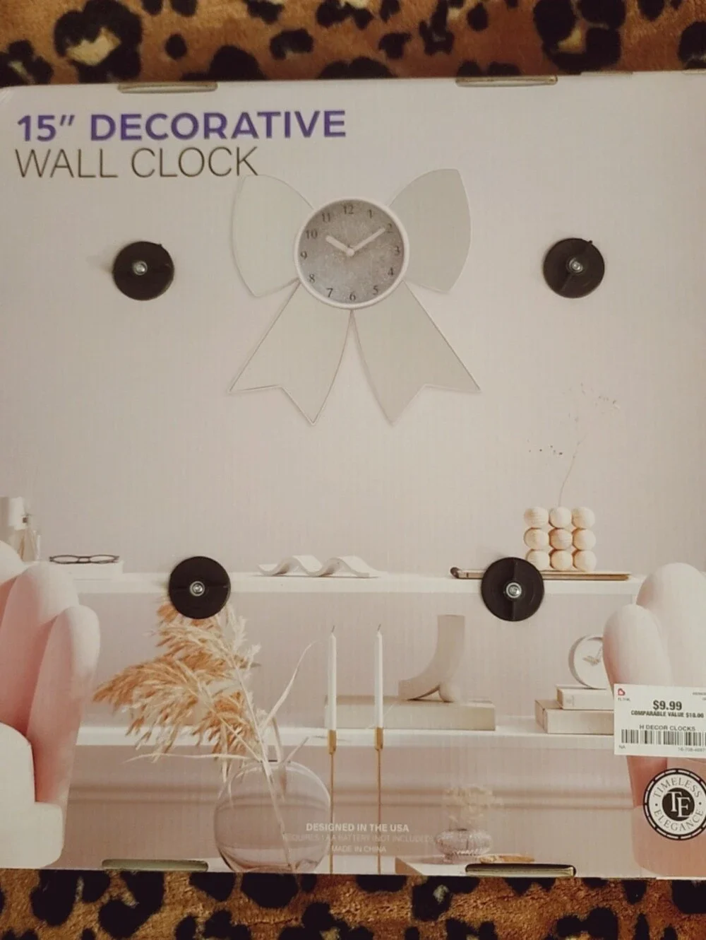 Gold Floral Mirror Wall Clock by